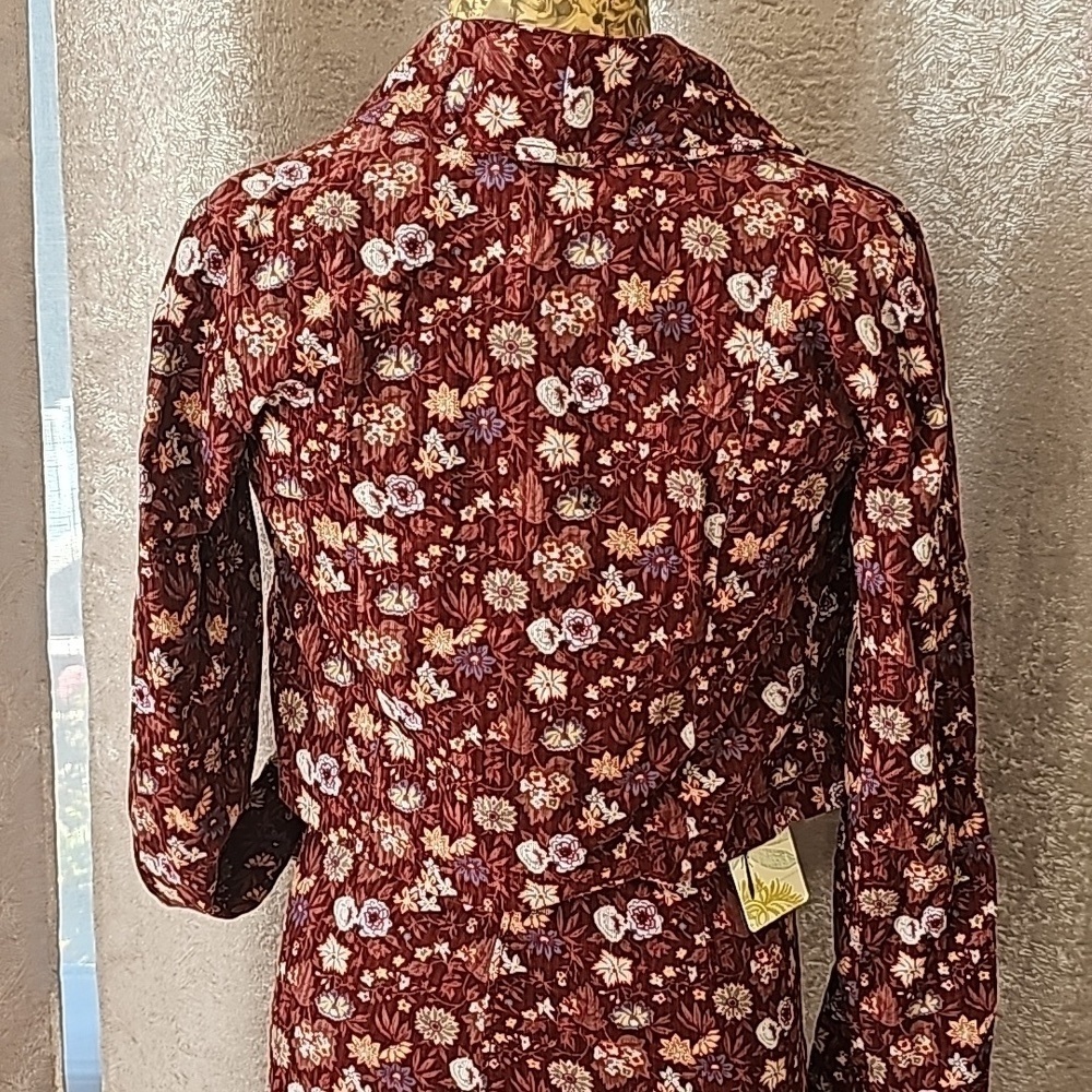 NWT VINTAGE Free People Corduroy Floral Jacket and Ruffle Skirt Set Size 0/2 - Picture 7 of 9